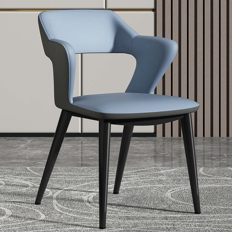 Scandinavian Leather Fabric Wing Dining Chair