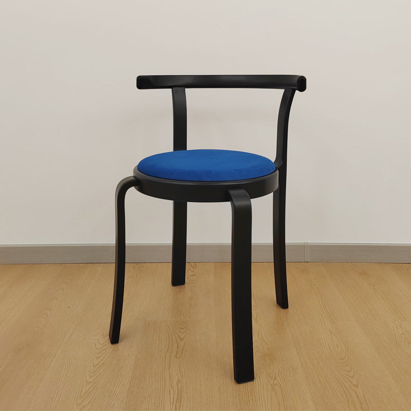 Chinese Wood Flannel Dining Chair
