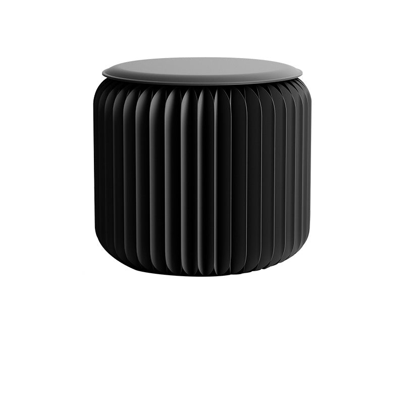 Scandinavian Cylinder PU Leather Foldable Footstool