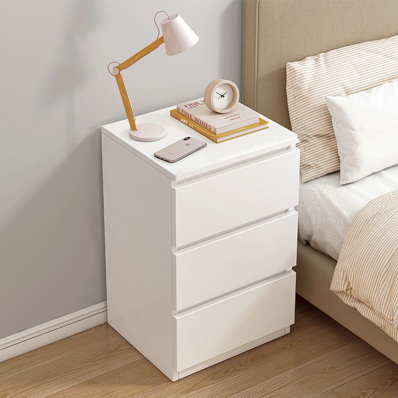Minimalist Density Panel 2/3-Drawer Nightstand — 2 / Wood Color Tabletop + White
