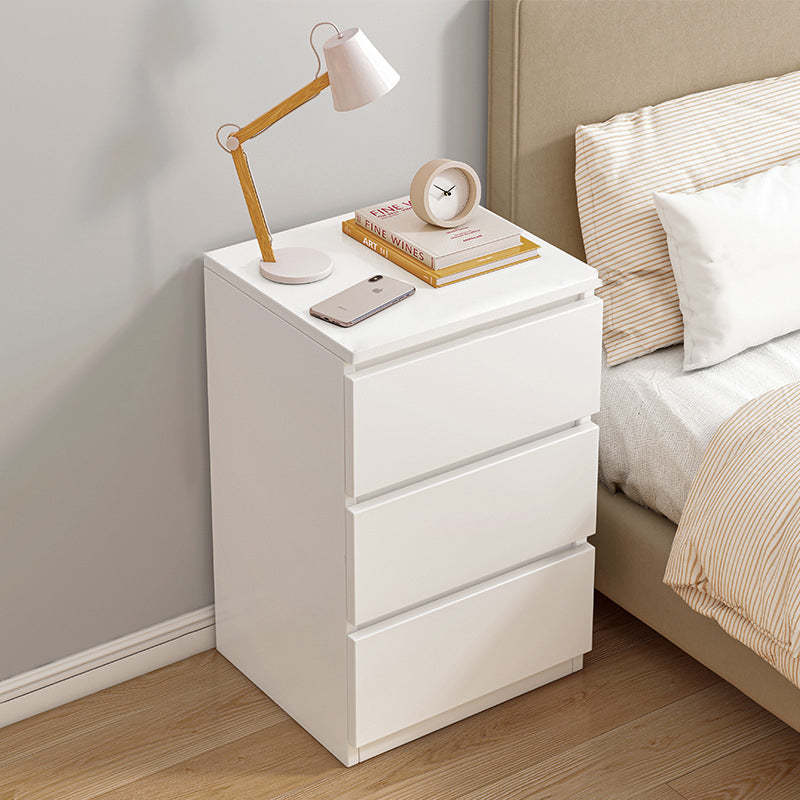 Minimalist Density Panel 2/3-Drawer Nightstand — 2 / Wood Color Tabletop + White