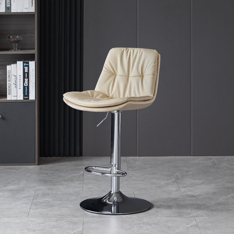 Nordic Leather Metal Pedestal Bar Stool