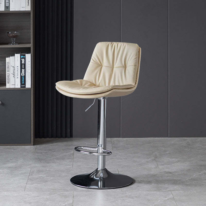 Nordic Leather Metal Pedestal Bar Stool