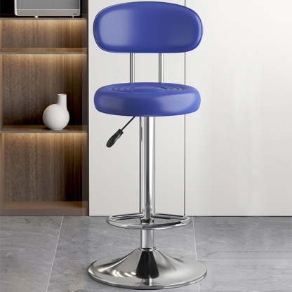 Contemporary Leather Swivel Bar Stool Height Adjustable