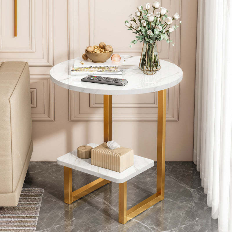 Nordic G-Shape Steel 2-Tier End Table