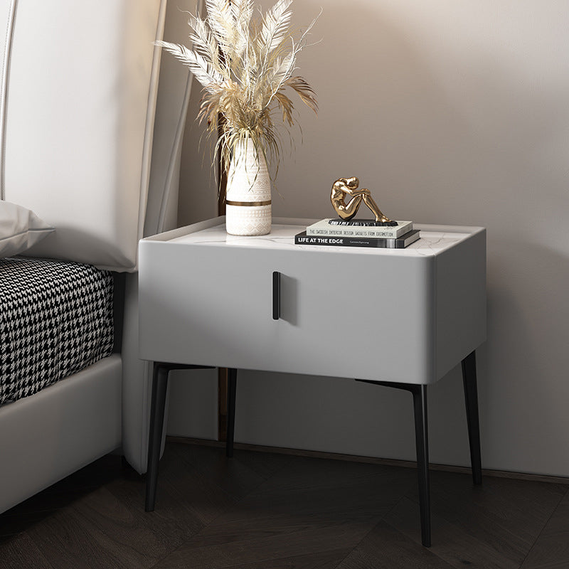 Scandinavian Wood Nightstand Wireless Charging