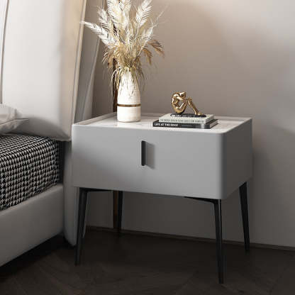 Scandinavian Wood Nightstand Wireless Charging