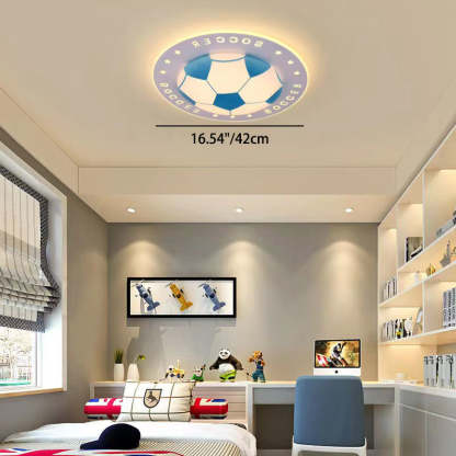 Art Deco Soccer Ball Acrylic Iron LED Flush Light