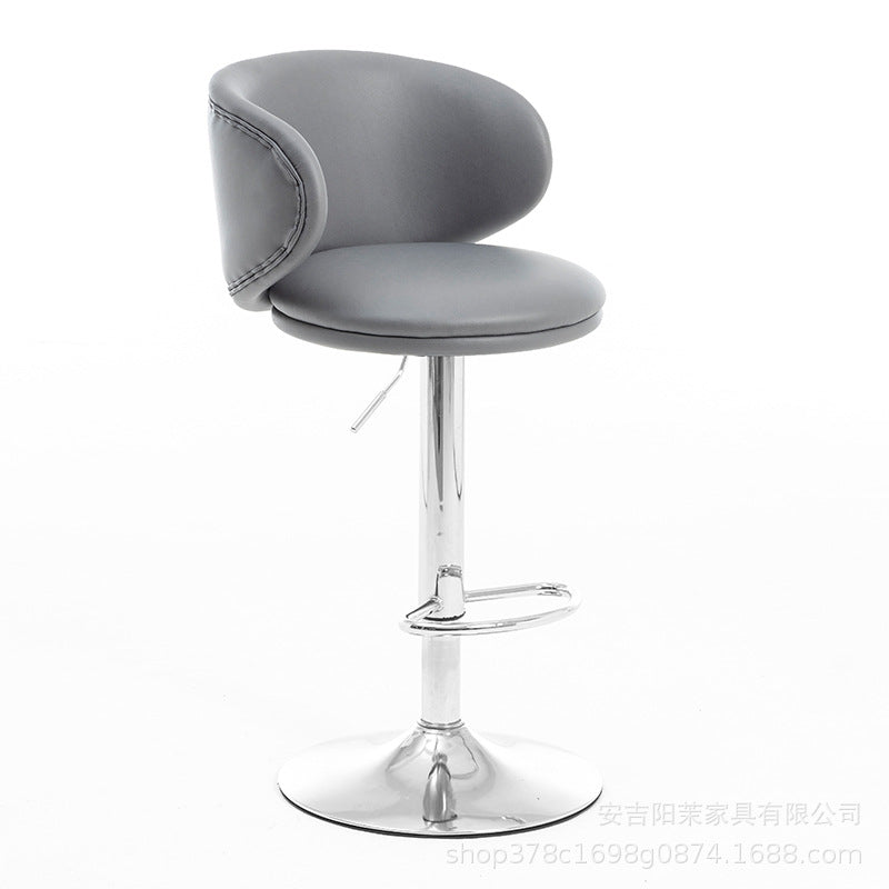 Minimalist Round Fabric Steel Bar Stool