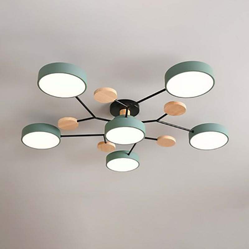 Scandinavian Molecule Branch LED Semi-Flush Ceiling Light