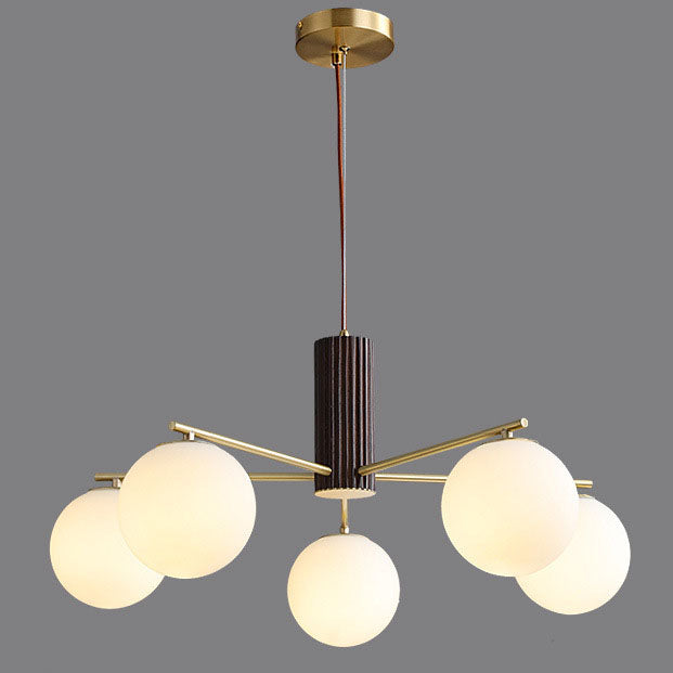 Modern Copper Glass Sphere Chandelier