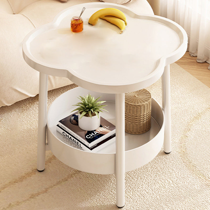 Floral Clover Iron Basket End Table