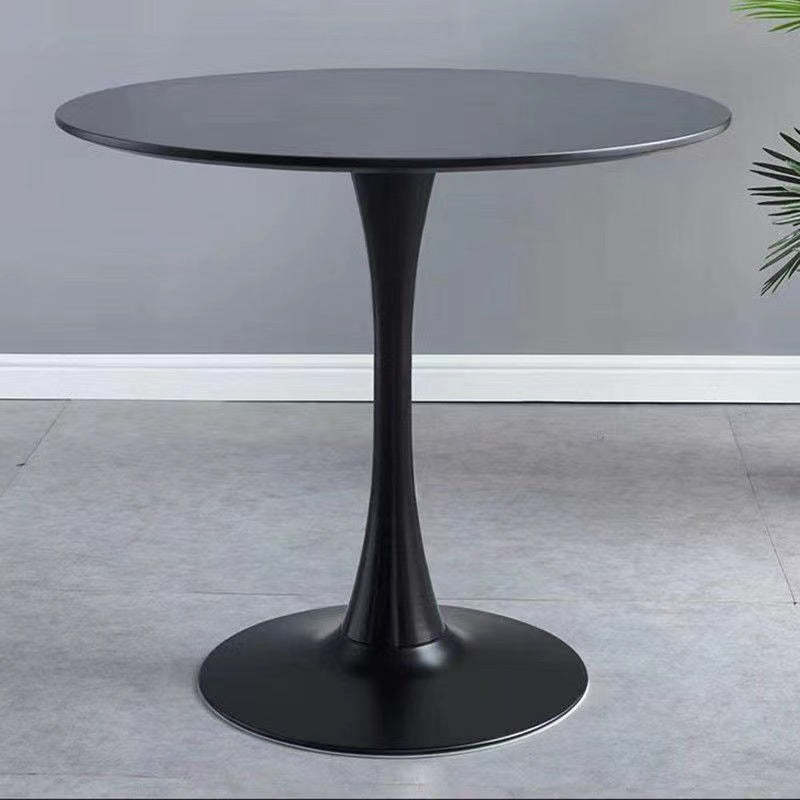Minimalist Steel Artificial Plate Coffee Table — Black