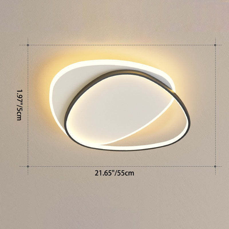 Minimalist Triangle Oval Acrylic Iron LED Flush Mount Light