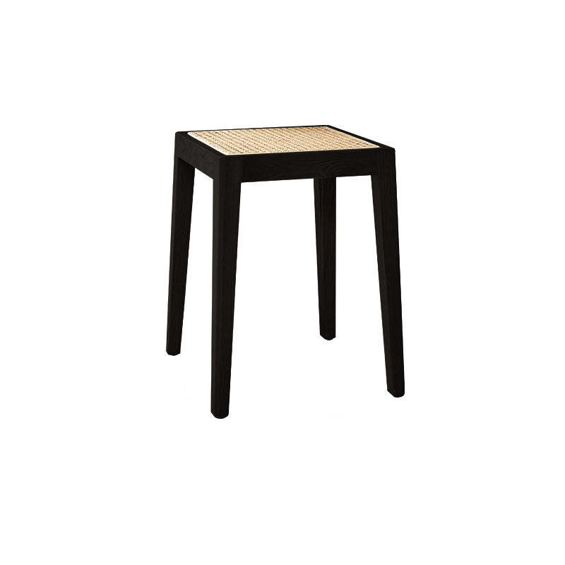 Japanese Rattan Wood Stackable Low Stool