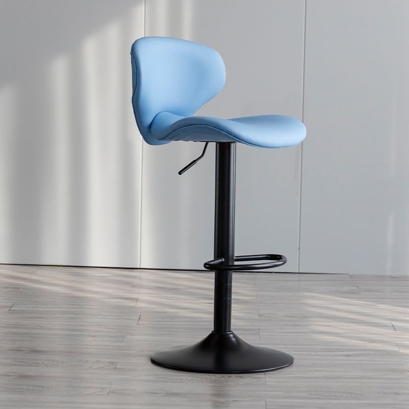 Curved PU Leather Swivel Bar Stool