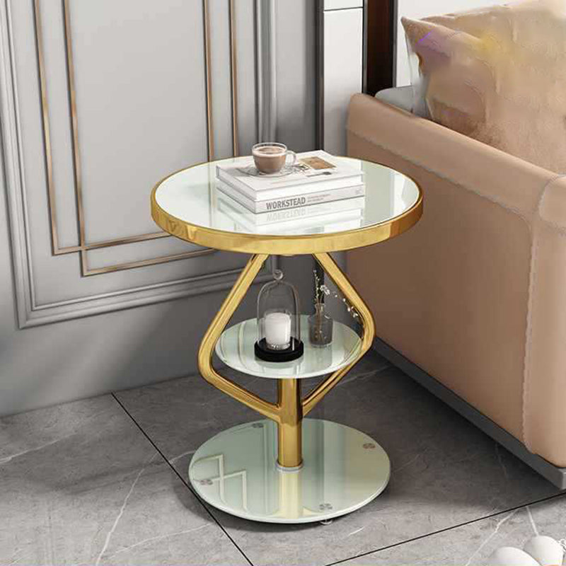 Nordic Lozenge Glass Steel End Table
