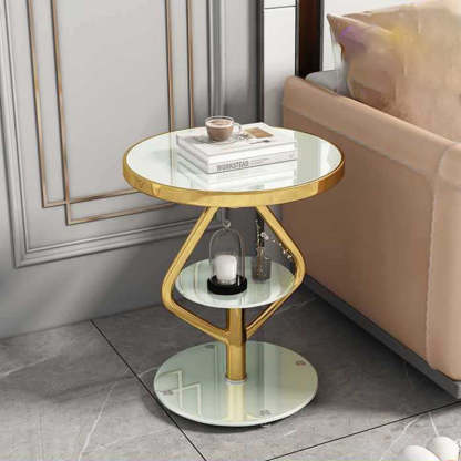 Nordic Lozenge Glass Steel End Table