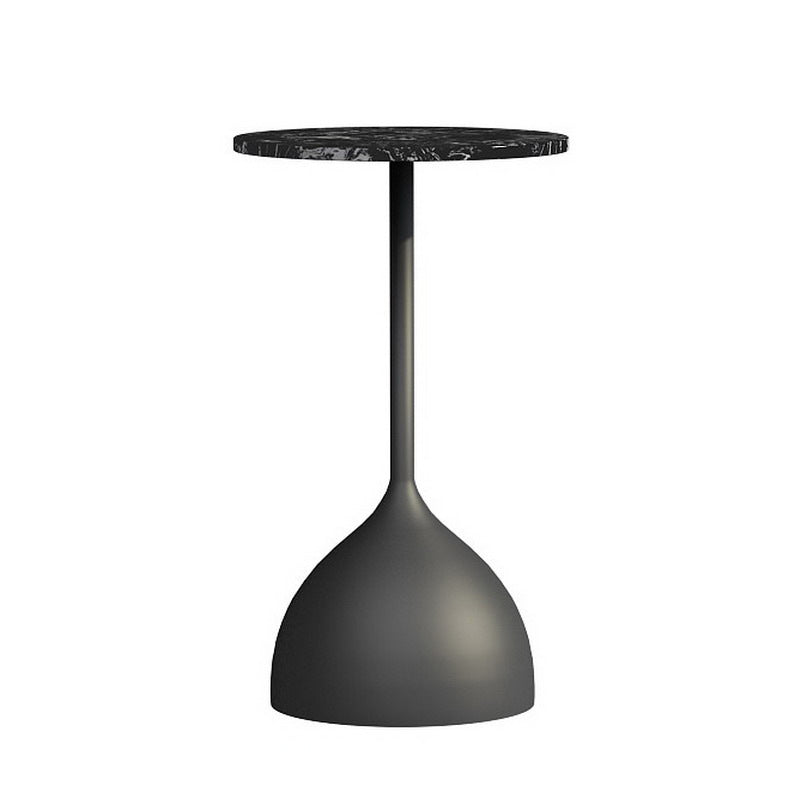Minimalist Round Iron Marble End Table