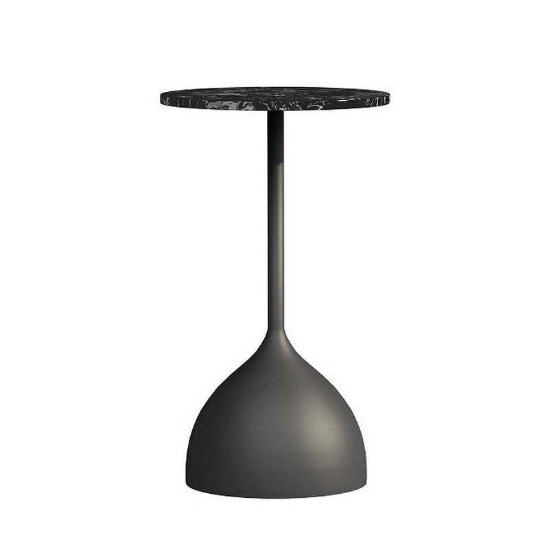 Minimalist Round Iron Marble End Table