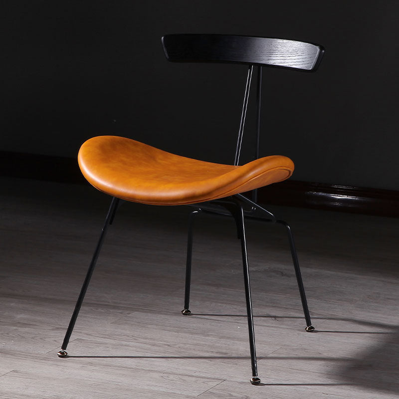 PU Leather Metal Curved Dining Chair