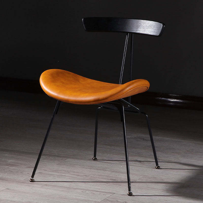 PU Leather Metal Curved Dining Chair