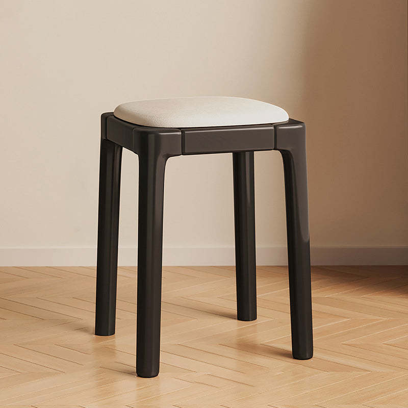 Lighom minimalist vanity backless leather wood vanity stools