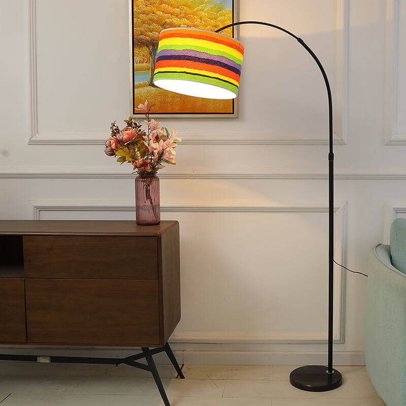 Nordic Fabric Column Fishing Rod Floor Lamp