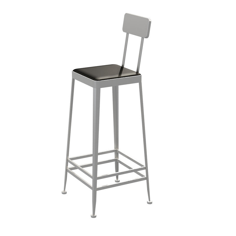 Minimalist Leather Iron Bar Stool