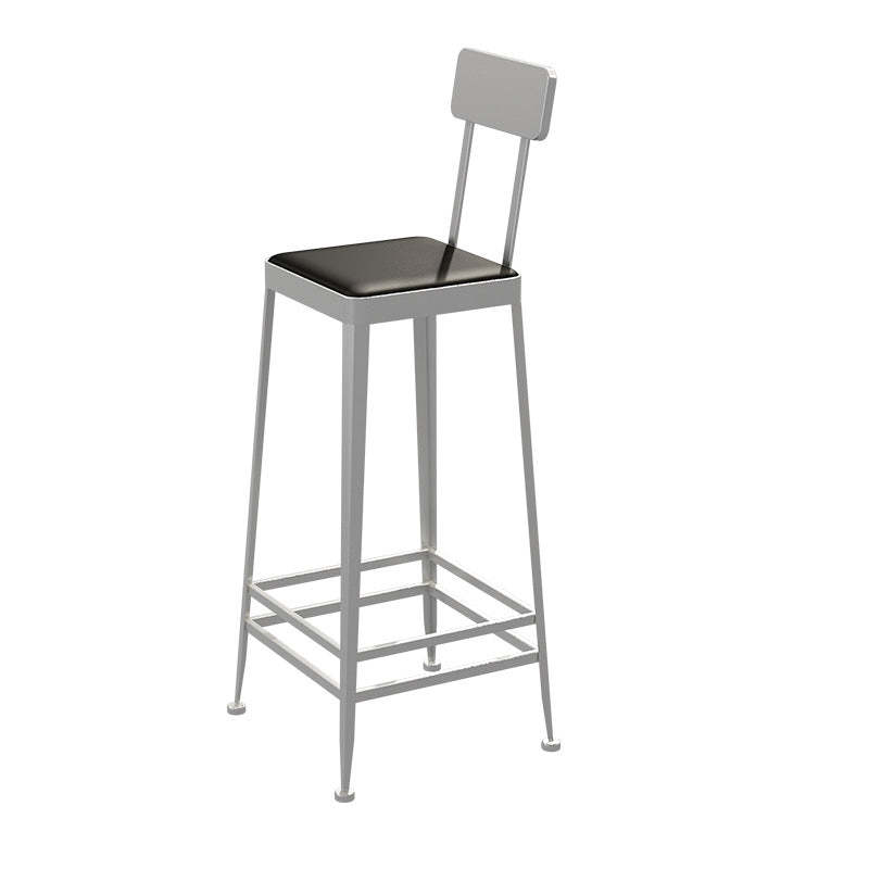 Minimalist Leather Iron Bar Stool