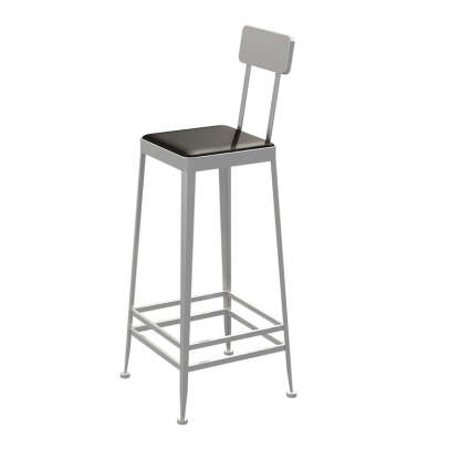 Minimalist Leather Iron Bar Stool