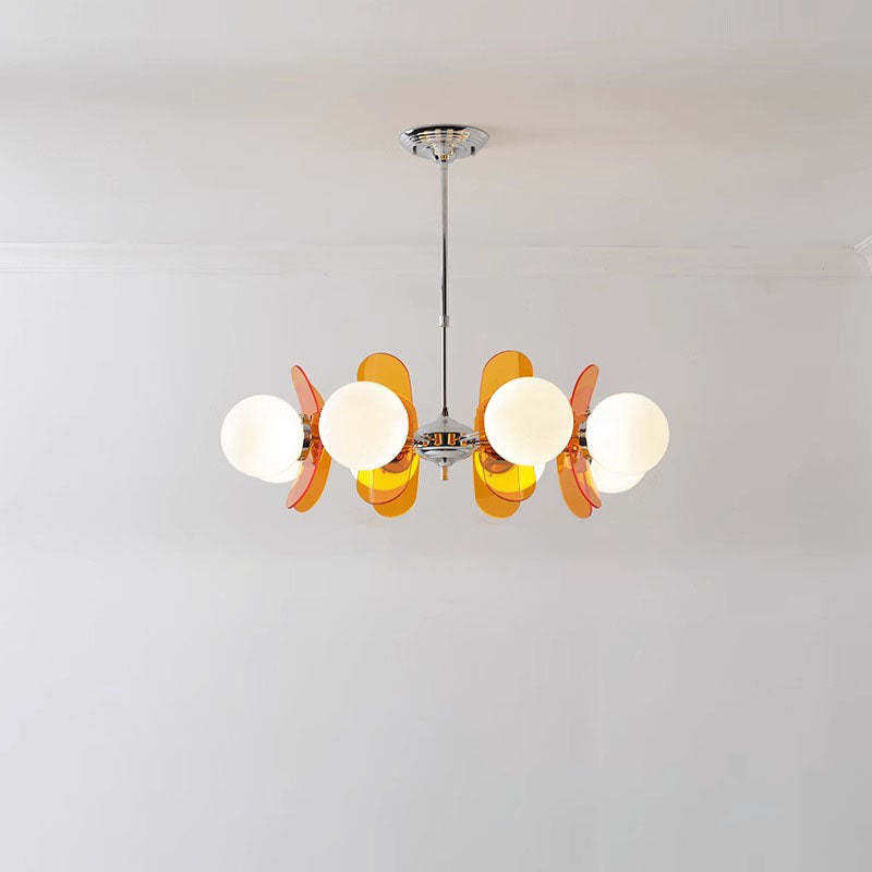Mid-Century Acrylic Magic Bean Glass Chandelier
