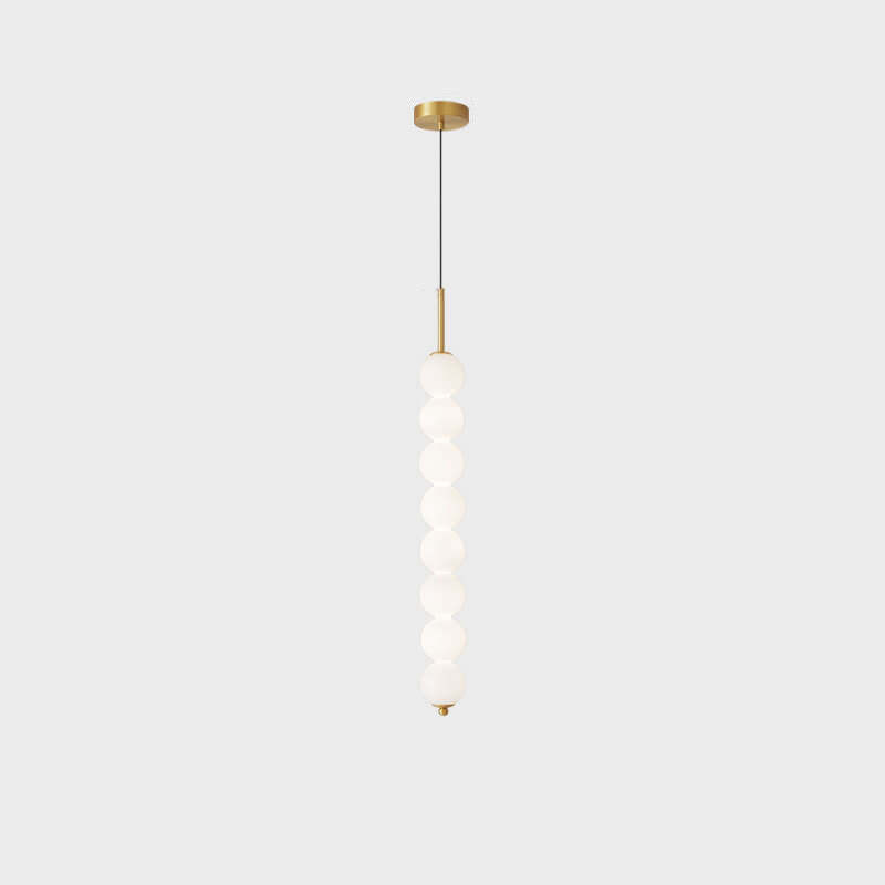 Nordic Brass Spherical Glass Strip LED Pendant Light