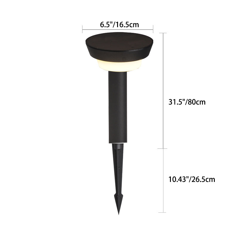 Modern Solar Round Aluminum Acrylic Outdoor Light