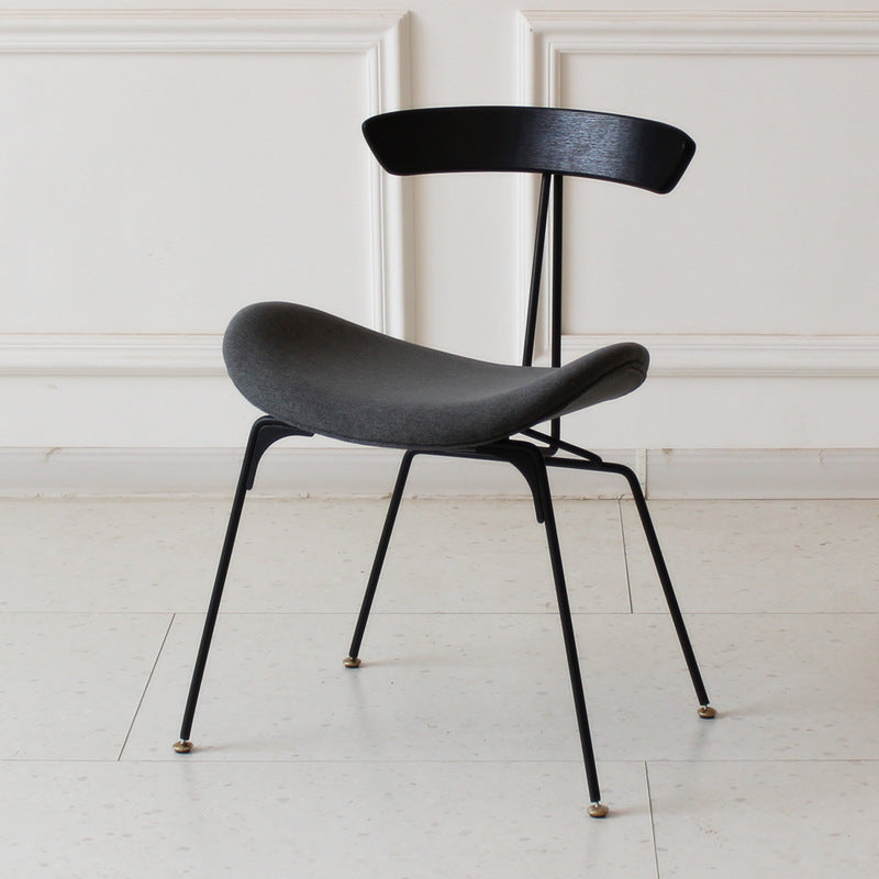 Industrial Ant Arch Wood Leather Dining Chair — Light Green - Leather / Light Brown