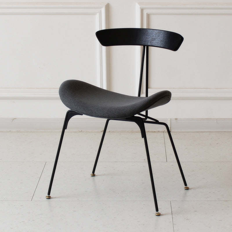 Industrial Ant Arch Wood Leather Dining Chair — Light Green - Leather / Light Brown