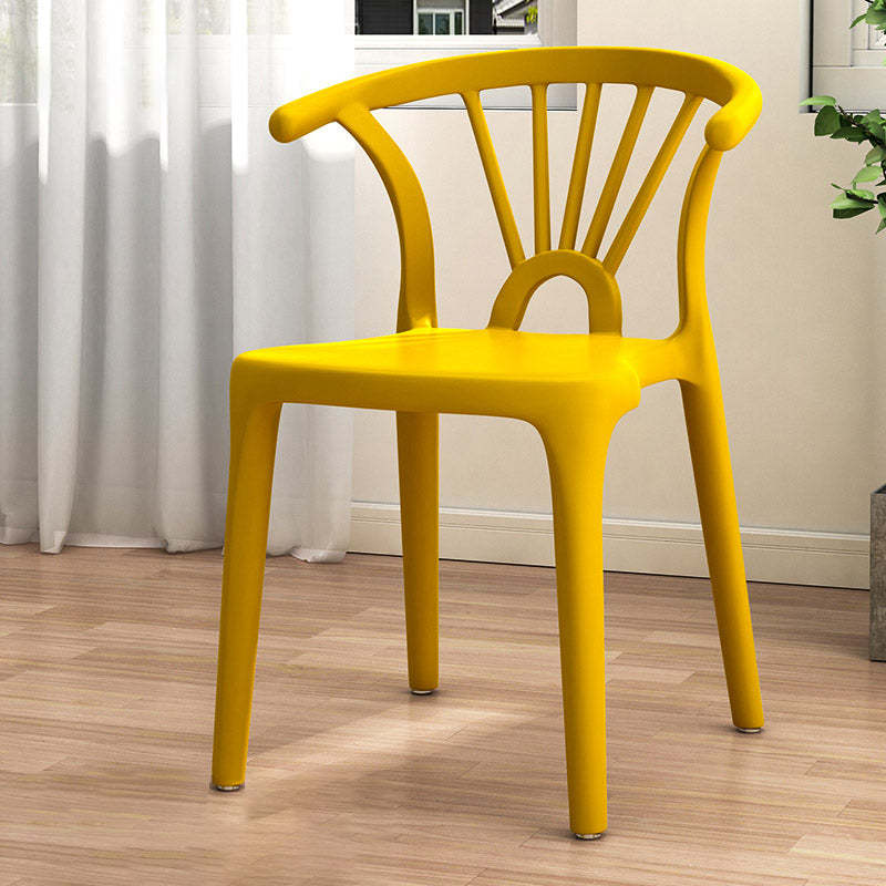 Scandinavian Arc Plastic Stackable Dining Chair — Khaki