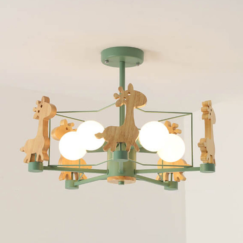 Scandinavian Childlike Giraffe Ceiling Light — Pentagram / Grey / 110V-120V For US/CA