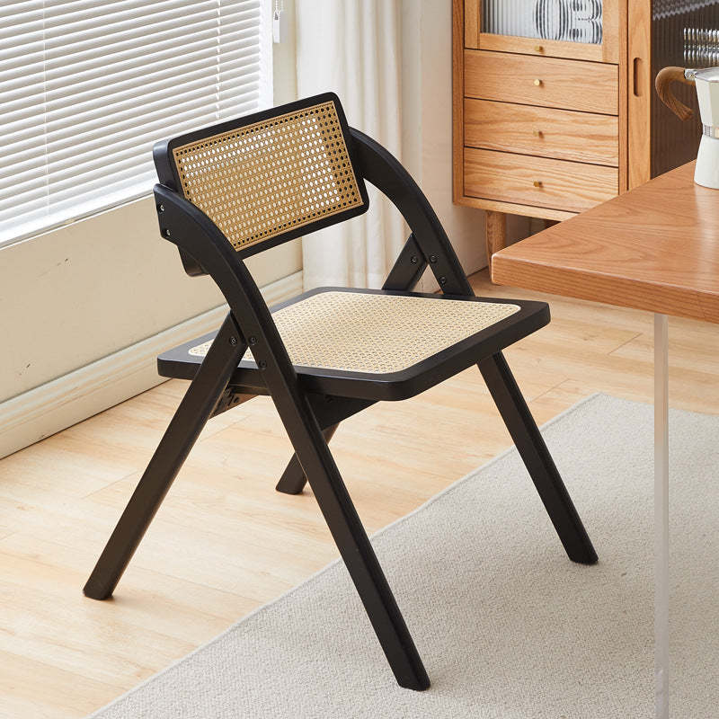 Vintage Rattan Rubberwood Dining Chair