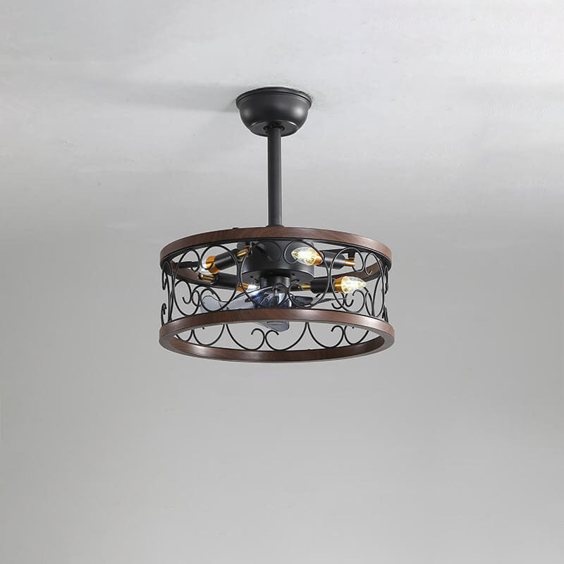 Industrial Minimalist Mount Ceiling Fan Light
