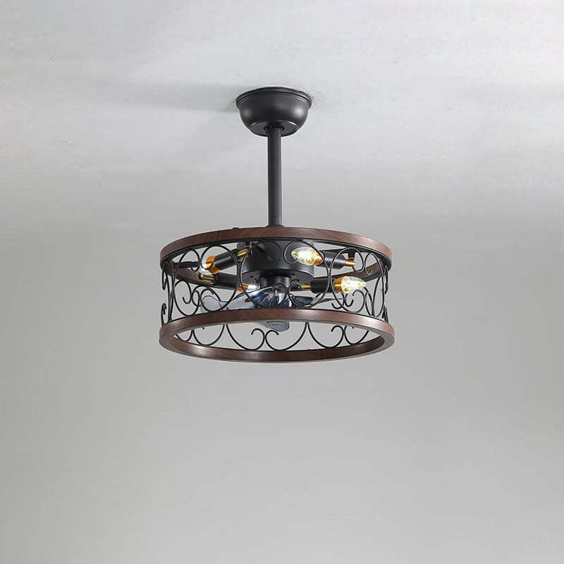 Industrial Minimalist Mount Ceiling Fan Light