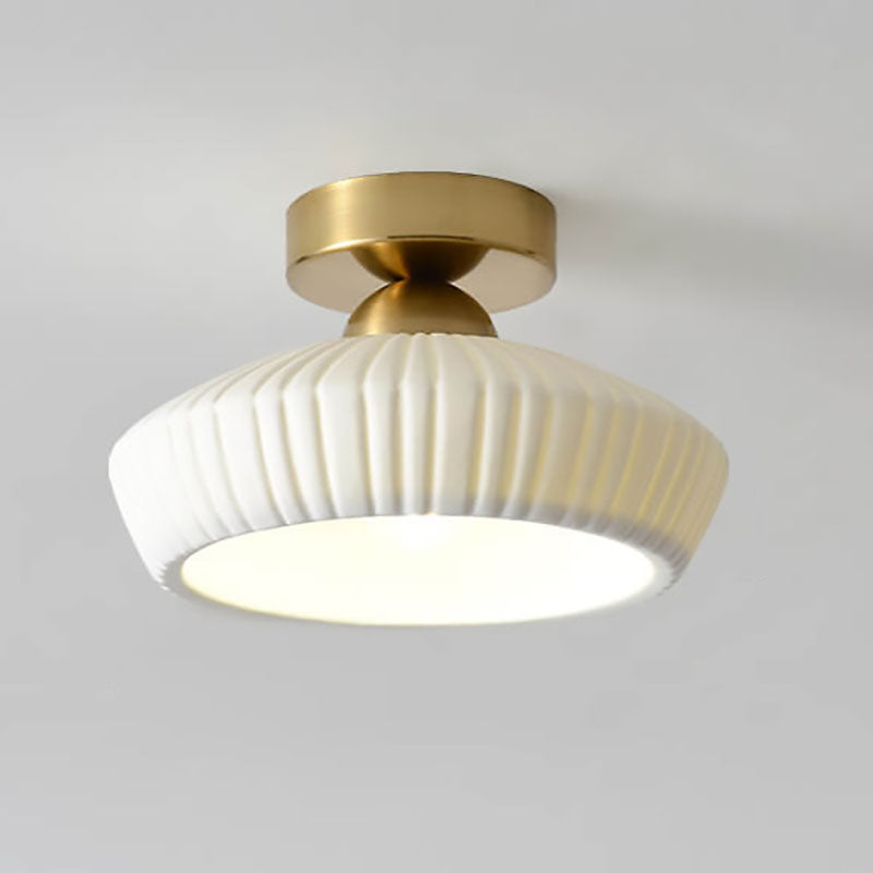 Modern Ceramic Disc Semi-Flush Ceiling Light — C / White / 110V-120V For US/CA