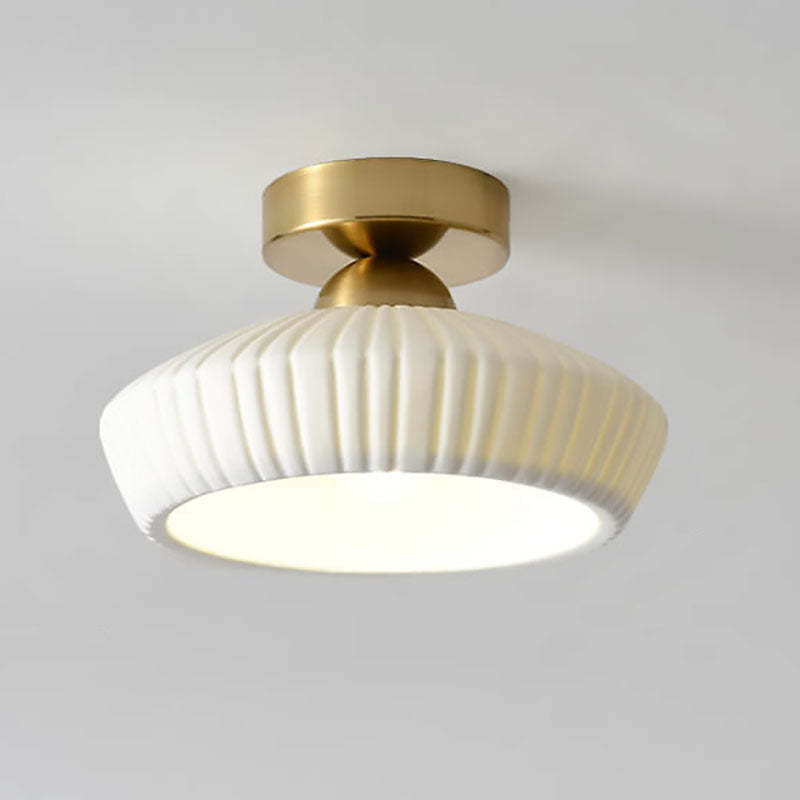 Modern Ceramic Disc Semi-Flush Ceiling Light — C / White / 110V-120V For US/CA