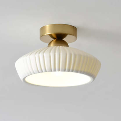 Modern Ceramic Disc Semi-Flush Ceiling Light — C / White / 110V-120V For US/CA