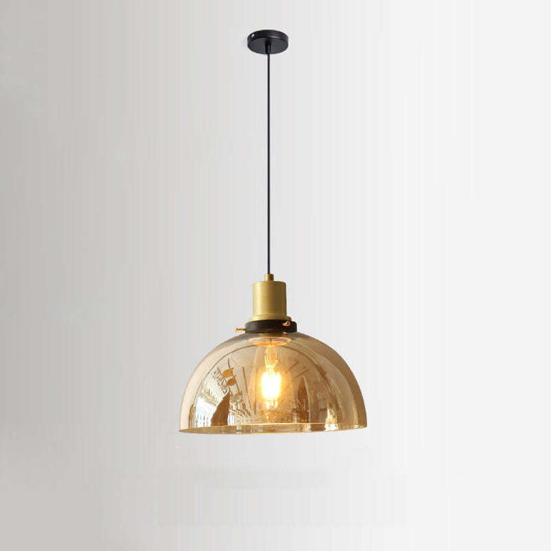 Vintage Semi-Circular Cone Cup Iron Glass Pendant Light