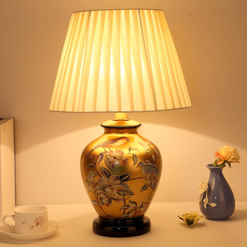Modern Warm Ceramic Cylindrical Table Lamp