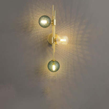 Minimalist orb gray glass wall sconces, Lighom — Right / Amber / 220V-240V (UK/AU