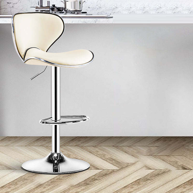 Minimalist Napa Leather Metal Bar Stool