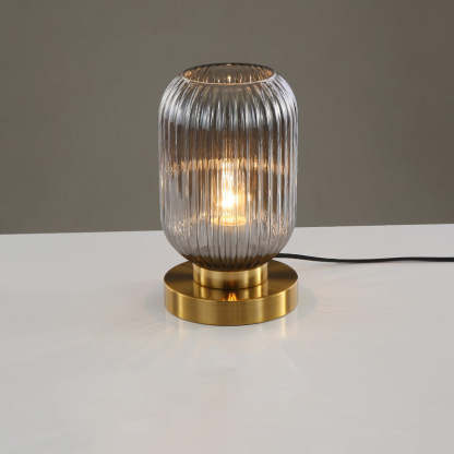 Nordic Striped Glass Oval Table Lamp