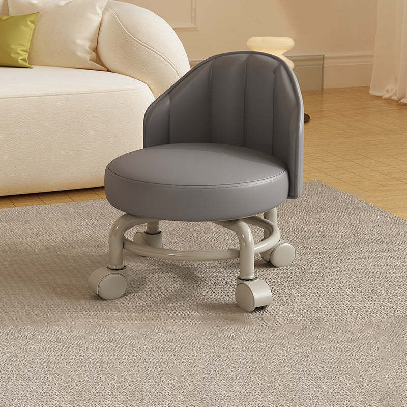 Minimalist Removable Curved Leather Iron Chair — Curved / Dark Gray